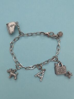 Children's Silver Charm Adjustable Bracelet with  4 Charms
